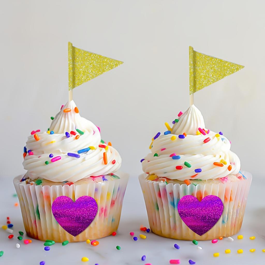 500pcs/roll Heart-Shaped Glitter Labels,Self-Adhesive Stickers for Baking Packaging,Valentine's Day,Bridal Gifts,Easter Gifts