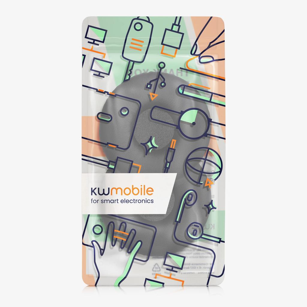 Чехол для наушников kwmobile 2x, совместимый с Sony XB550 XB650, сменные амбушюры из искусственной кожи, черный MDR-XB450AP / / -