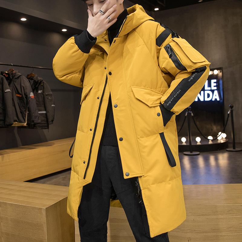 Мужская зимняя куртка длинная парка с капюшоном свободного покроя большого размера теплое пальто на молнии теплая куртка