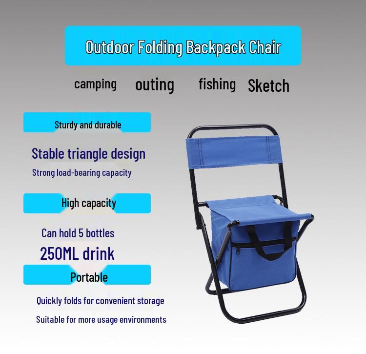 Portable Folding Chair: Outdoor Camping and Beach Backrest, Sketching, Picnic, Fishing Chair.