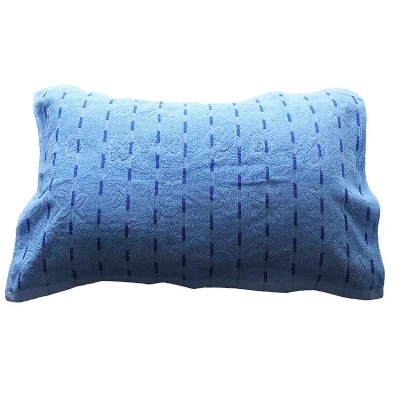 Полотенце для подушки из чистого хлопка для студентов, полотенце для военной подготовки в общежитии колледжа, синее 120 г 46 * 76