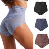 Women High Waist Plus Size Panties Lace Floral Transparent Briefs Underwear Seamless Lingerie
