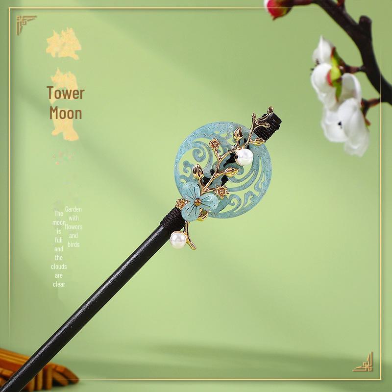 Заколка для волос с кисточкой из искусственного черного дерева в старинном стиле - аксессуар ханьфу для женщин