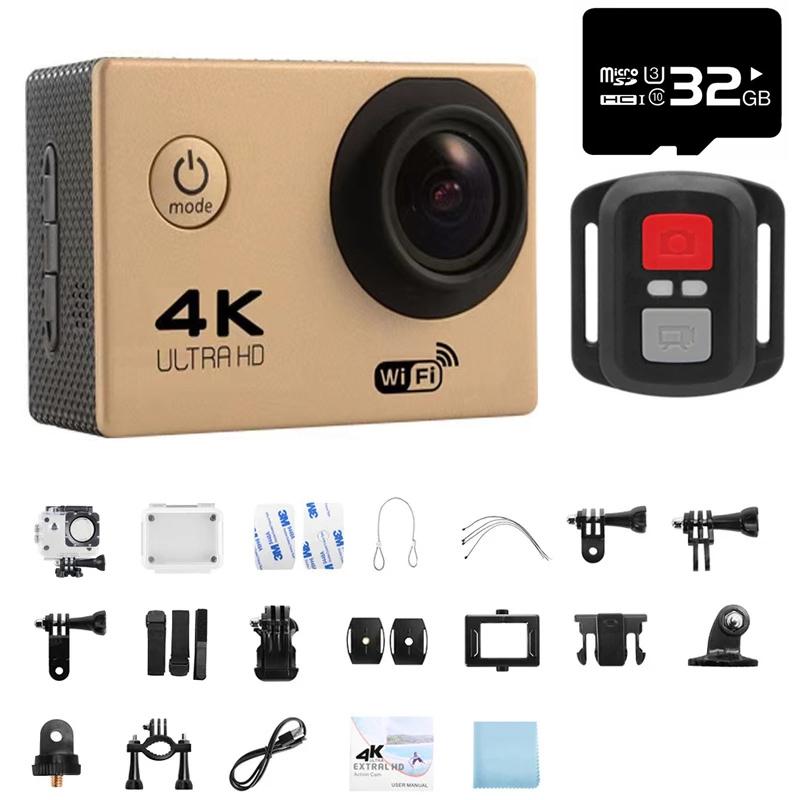 Экшн-камера Ultra HD 4K, 1080P/30FPS, Wi-Fi, 2,0 дюйма, 170D, подводный водонепроницаемый шлем, видеозапись, камеры Go Sports Cam Pro