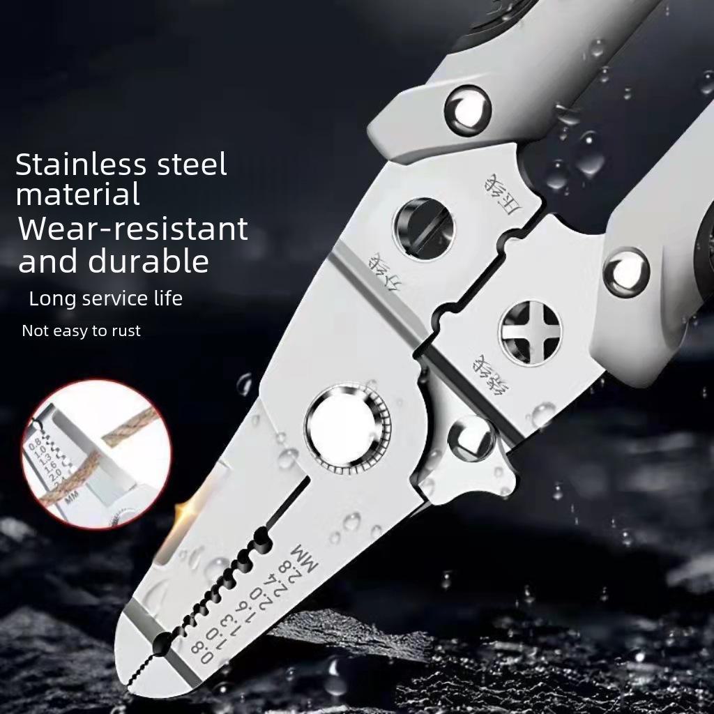 Многофункциональные плоскогубцы промышленного класса для зачистки и резки проводов (Инструмент электрика 5 в 1)