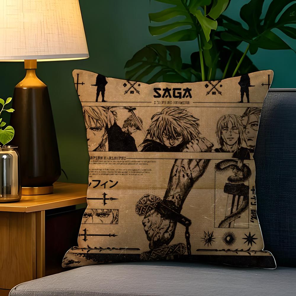 Cartoon Comic VVinland SagaPC Pillow Case Natural Linen Pillow Case DoubleSided Decor Sofa Pillowcase Home Decor