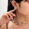Light Luxury Style Sunflower Splicing Alloy Collarbone Chain Personalised Exaggerated Necklace Set Fashion Commuter Retro Travel Women's Necklace