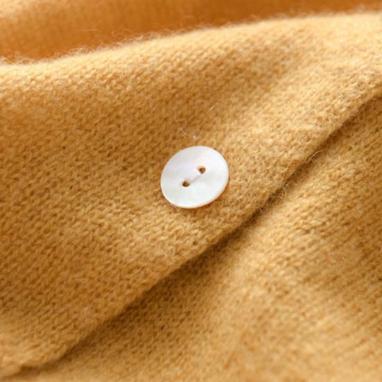 Autumn Winter Women's Sweater Elegant Button Design Knitted Cardigans for Women Casual Sweaters Low Round Neck Thin Knitted Outer