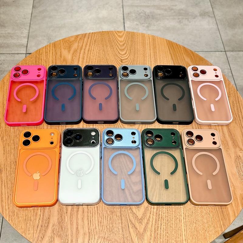 Новый оранжевый чехол для телефона 17 pro max для iPhone 17 AIR 17 PRO Max Магнитный Полупрозрачный Матовый Защита камеры Стеклянная пленка Защитная крышка Magsafe