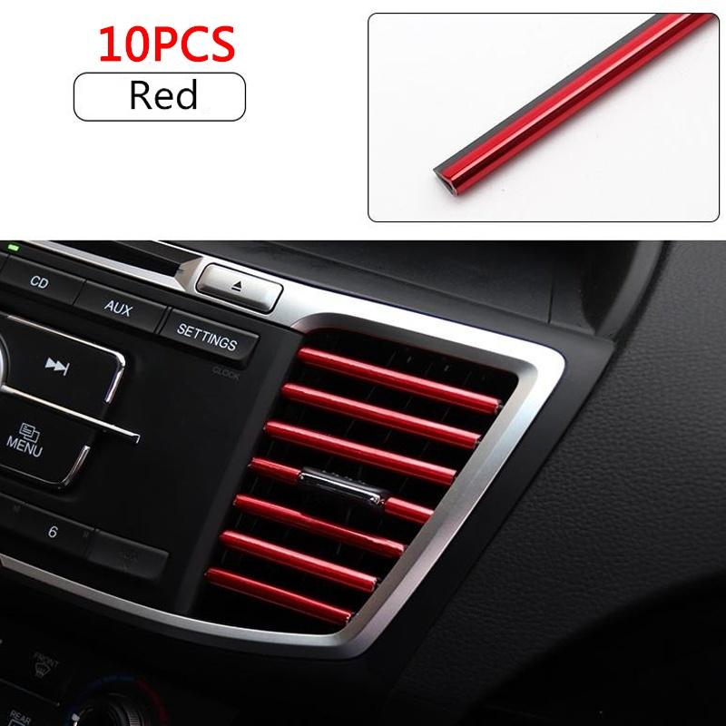 Разноцветные автомобильные вентиляционные полоски для отделки U-образного стиля, декоративные полосы для автомобиля, интерьер, стайлинг автомобиля «сделай сам», универсальные автомобильные аксессуары