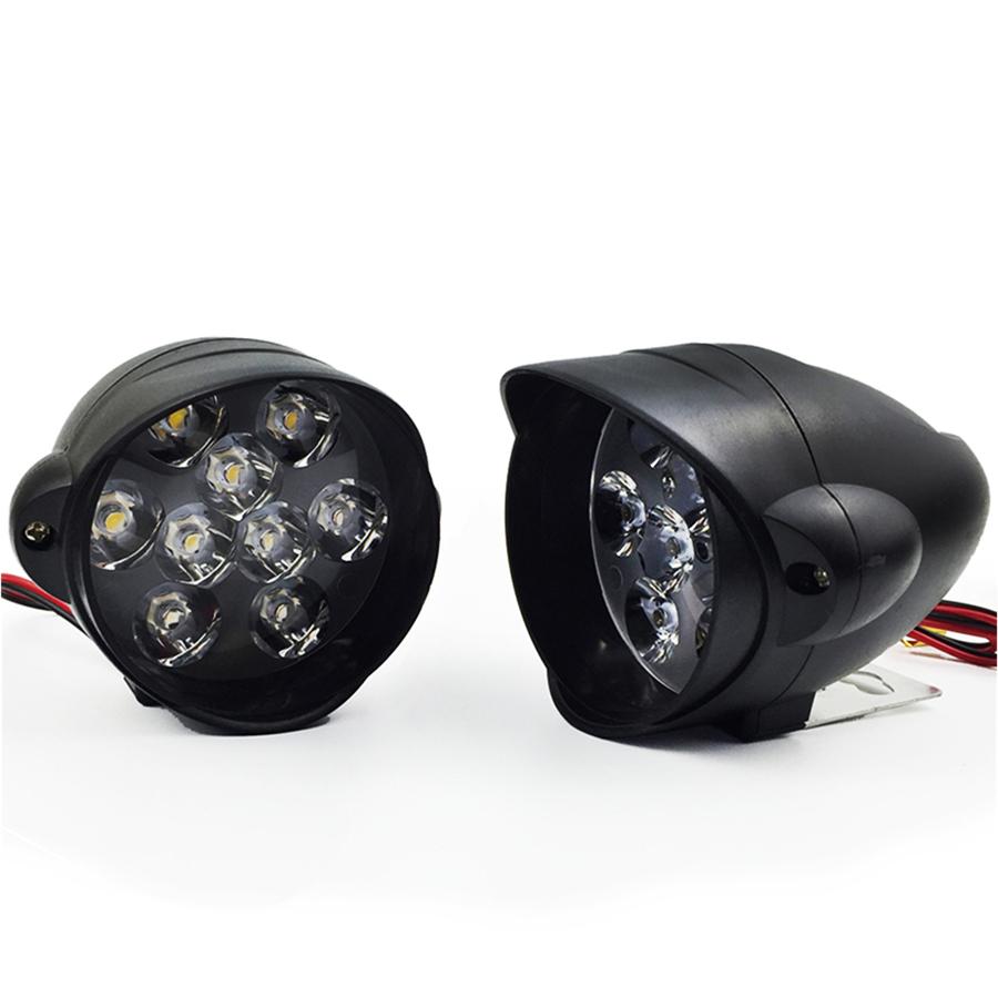 2 шт. Универсальная светодиодная фара для мотоцикла, лампа, мотоциклетная фара, противотуманные фары, точечный свет, 18 светодиодов, рабочий прожектор 30 Вт 3000 лм