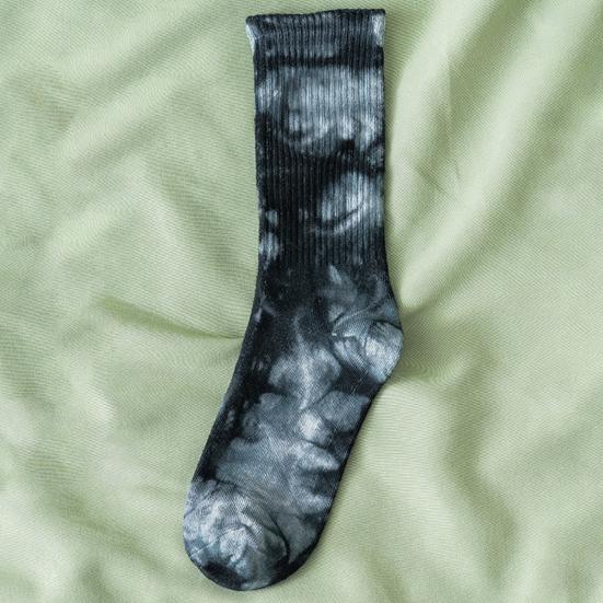 1 пара носков унисекс средней длины с принтом тай-дай, без запаха, тонкие, высокоэластичные, нескользящие, впитывающие пот, не садятся, спортивные, всесезонные, баскетбольные, до щиколотки