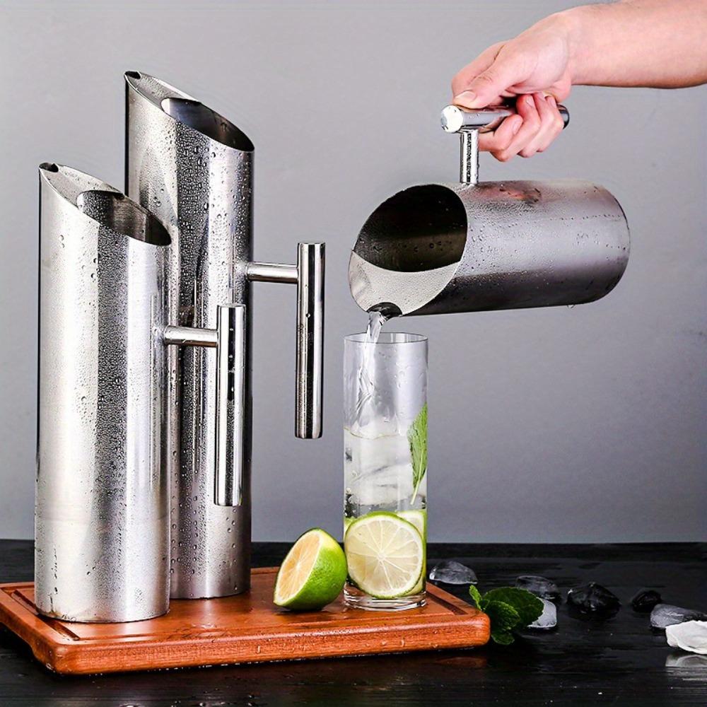 Thickened 304 Stainless Steel Water Pitcher Straight Body Bar Ice Jug Cold Water Tea Jug In Stock
