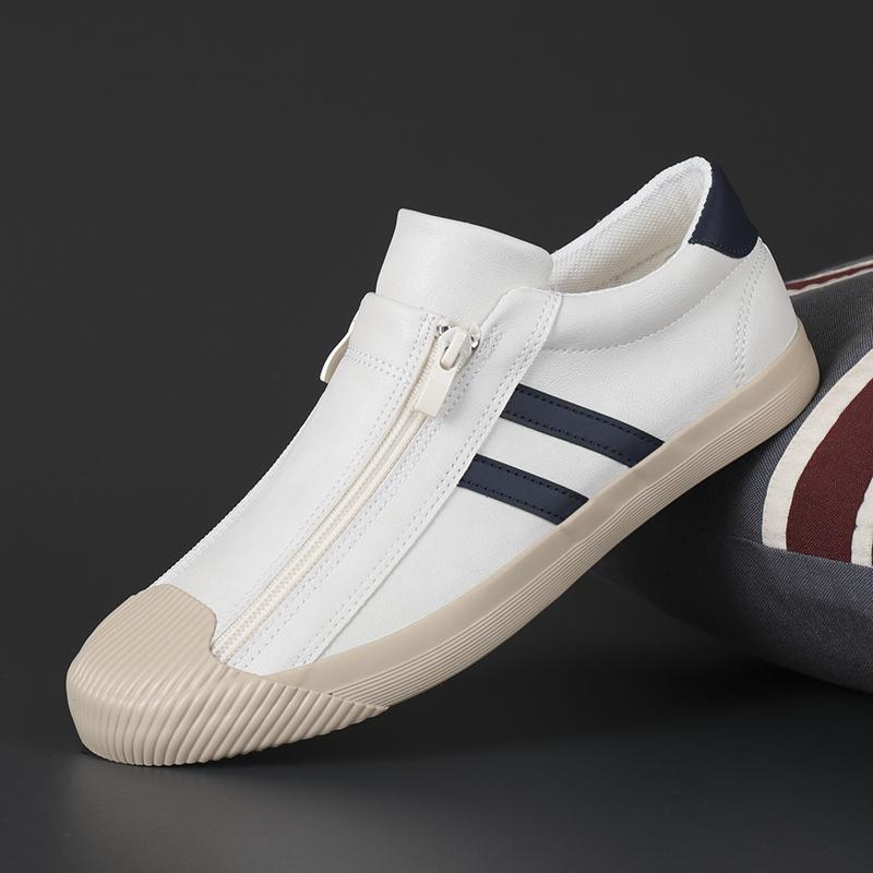 Мужская парусиновая повседневная обувь, уличные бежевые кроссовки, мужские модные двухрядные боковые молнии, дизайнерские лоферы, легкая прогулочная обувь для мужчин