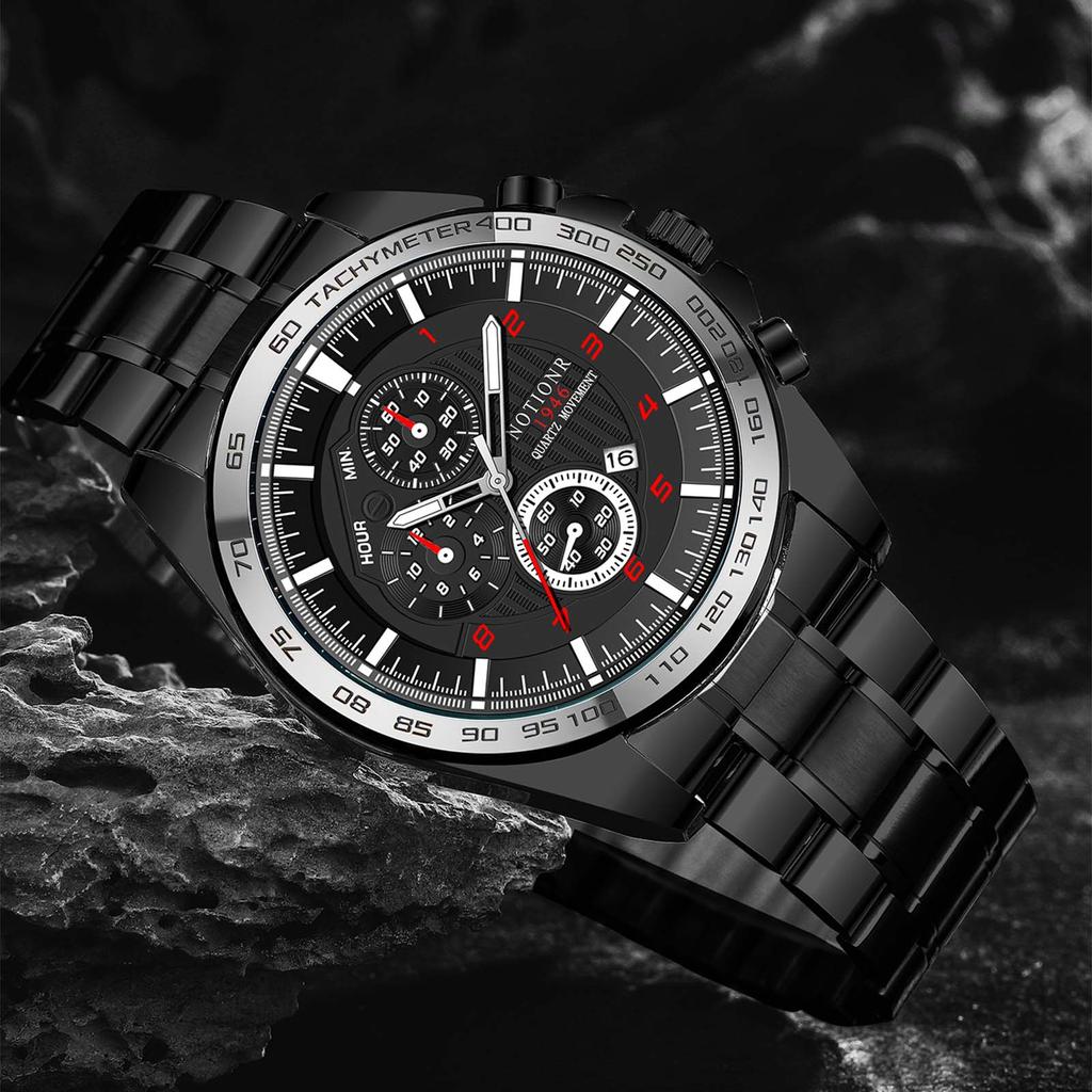 Fashion Business Men's Watch Men's Quartz Watch Stainless Steel Watch Large Dial Watch Casual Men's Watch Sports Watch Calendar Watch