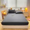 Простыня из стираного хлопка, нескользящий прочный наматрасник для дома, спальни, однотонное покрывало на кровать 140/160/200 см, мягкие покрывала