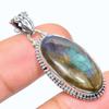 Натуральный лабрадорит, драгоценный камень, стерлинговое серебро 925 пробы, подарочная подвеска, 1,65 дюйма, R7j17