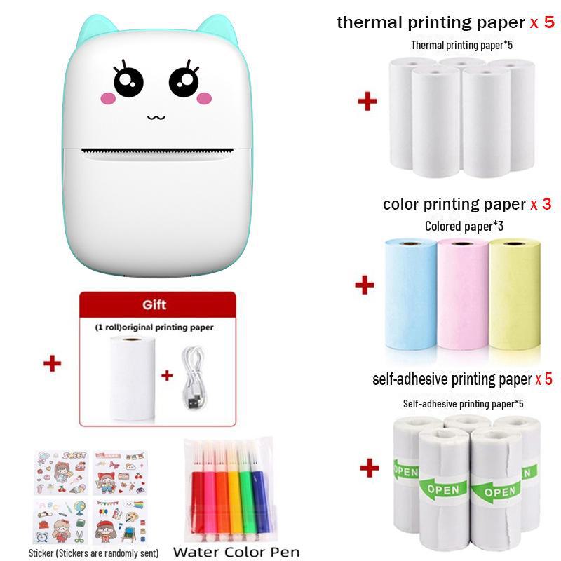 Беспроводной портативный мини-принтер для мобильных телефонов - компактный принтер для самоклеящихся этикеток и фотографий