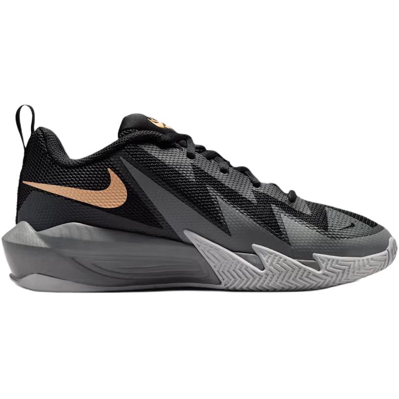 Nike Breathable Low top Children's Basketball Shoes Black Gray Kids' IH2308-001