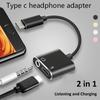 3,5 мм аудиокабель для разъема наушников USB Type-C Аудиоразветвитель Type C на 3,5 мм Адаптер для наушников