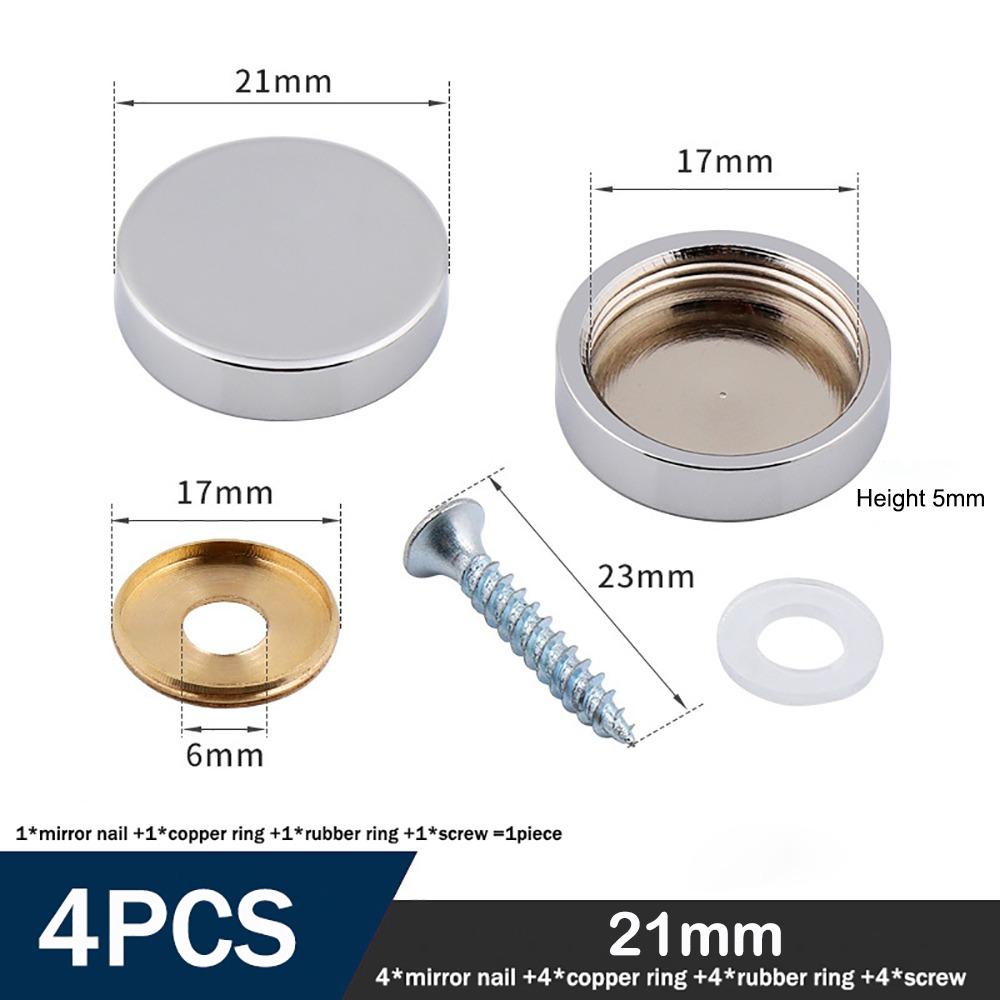 Furniture Hardware Copper Screws Decorative Cap Silver Multiple Sizes Nails Fasteners Mirror Fixing Nails Mirror