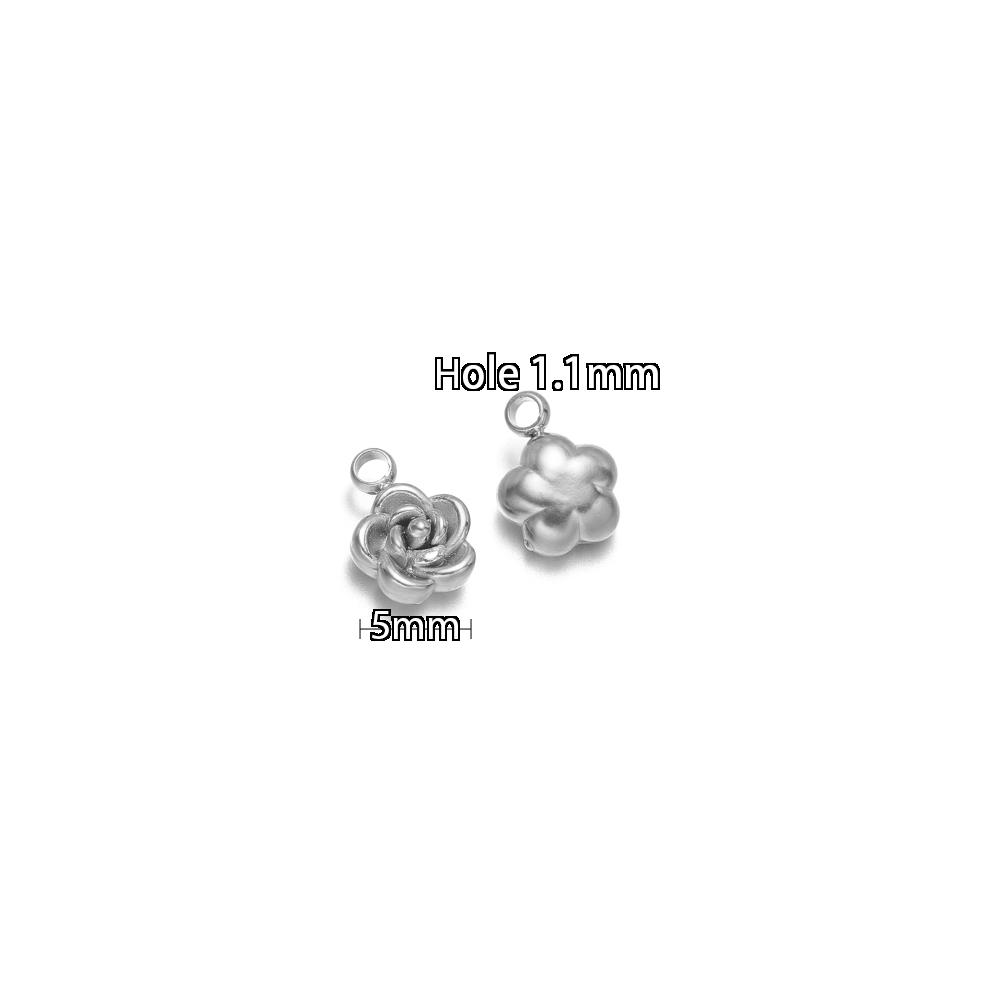10pcs Stainless Steel Gold Beads Rose Flower Charms for DIY Jewelry Girls Women Pendant Necklace Bracelet Anklet Earrings Making