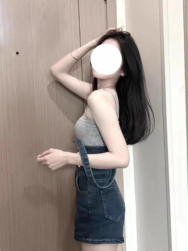 Джинсовый комбинезон 2024 в стиле ретро с высокой талией для женщин - Шорты облегающего кроя в уличном стиле