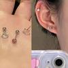 3Pcs Cartoon Earings Kawaii Cute Cat Earring For Women Girls Small Studs Funny Jewelry Accessories Gift