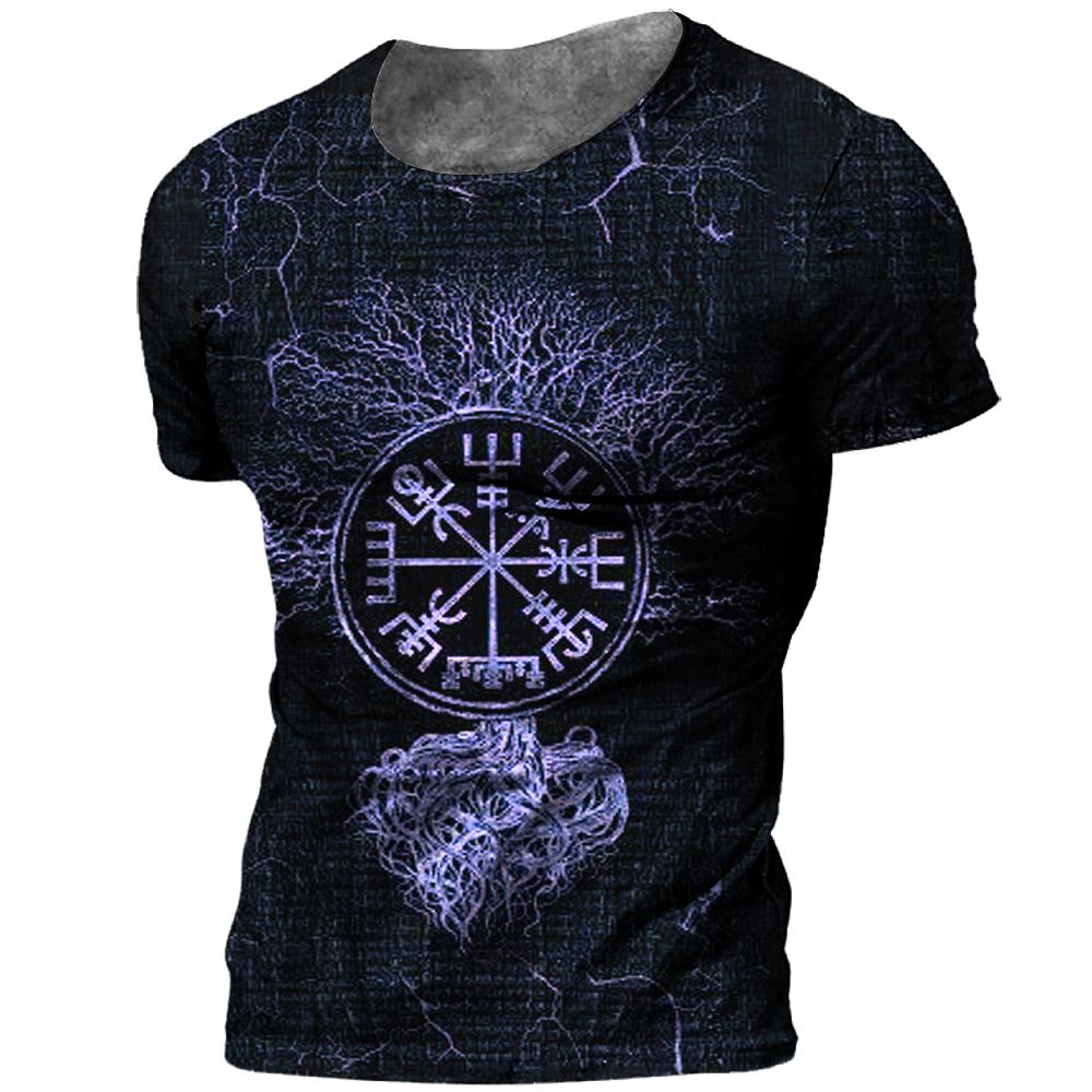 Винтажная мужская футболка с 3d принтом викингов, футболки, летние топы, повседневные свободные футболки, мужская одежда, уличная толстовка в стиле хип-хоп с круглым вырезом