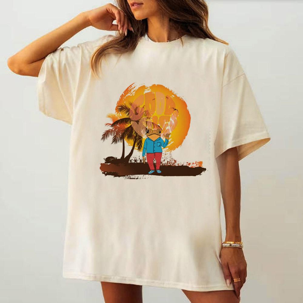 Bad Bunny shirt girl Women Classic Digital Psychedelic Colorful t shirt Vintage Graphic Comfortable Trendy aesthetic