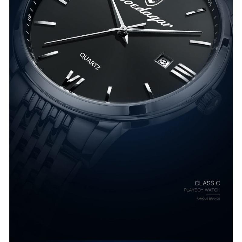 POEDAGAR Luxury Sports Men's Wristwatch Stainless Steel Waterproof Date Watch High Quality Casual Fashion Quartz Watches