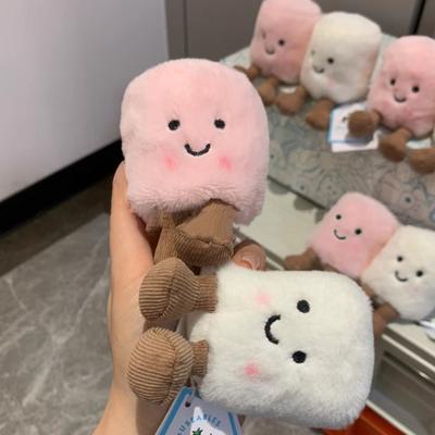 Брелок в виде забавного зефира в виде сладкой ваты, двухцветный, милый, мягкий, двухцветный, брелок в виде сумки, плюшевой куклы, подвески для автомобиля, праздничные подарки