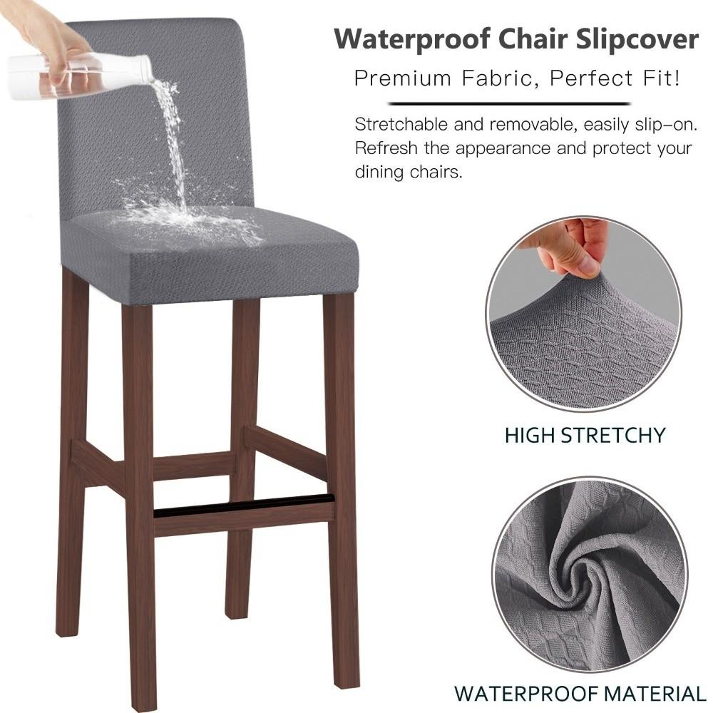 Elastic Stretch Bar Stool Seat Covers Short Back Chair Protectors Durable Slipcovers Household