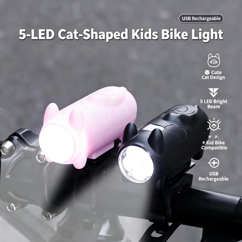 Cartoon Bicycle Headlight Mini USB Charging Bicycle Light LED High-brightness Mountain Bike Road Bike Front Light 7