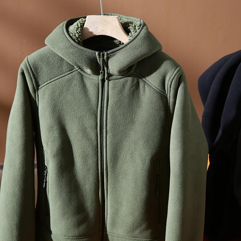 Мужская утепленная флисовая куртка с капюшоном на зиму - Теплая и повседневная для осени/зимы