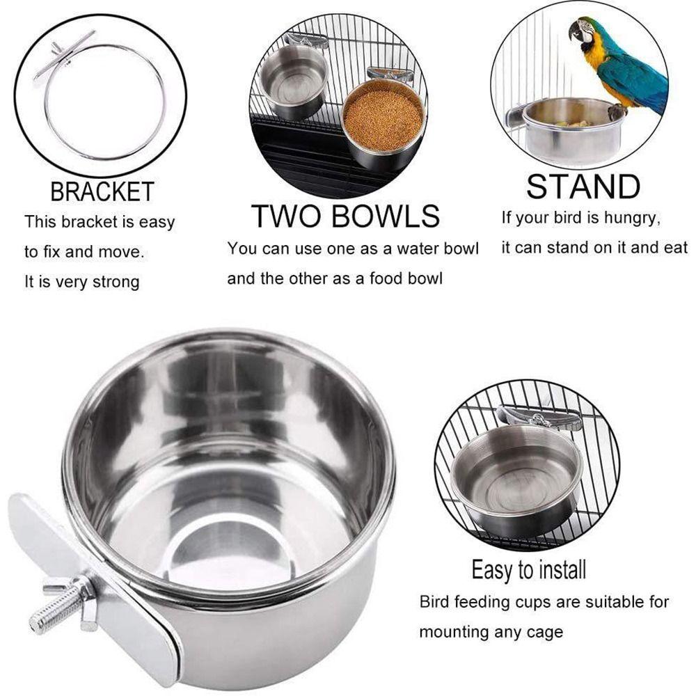 Steel Anti-gnawing Pet Activity Food Box Bird Food Cup Food Water Feeding Pet Feeder Bird Feeder