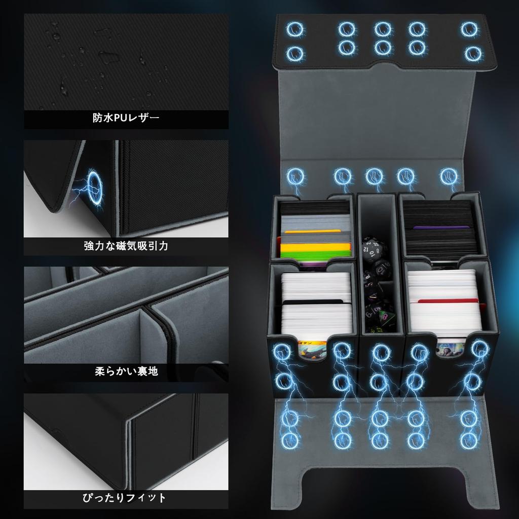 AOBOPLE Storage Deck Upgraded 5in1 Separation PU Leather Trading Card Case 4 Small Card Boxes и Big Empty Dice 4 Color Compatible with Baseball