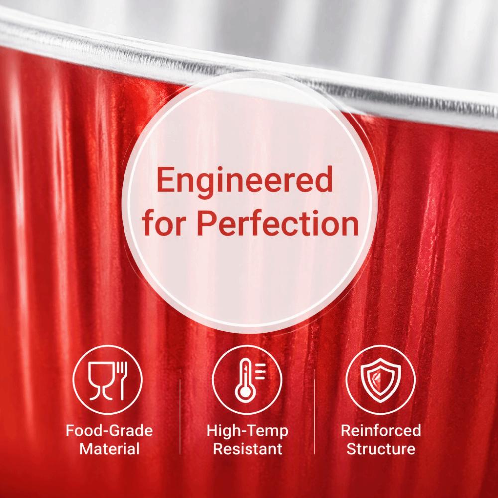 100PCS Aluminum Foil+PET Baking Cups 68ml Cake Cup Molds Cake Cups Dessert Catering Party Serving