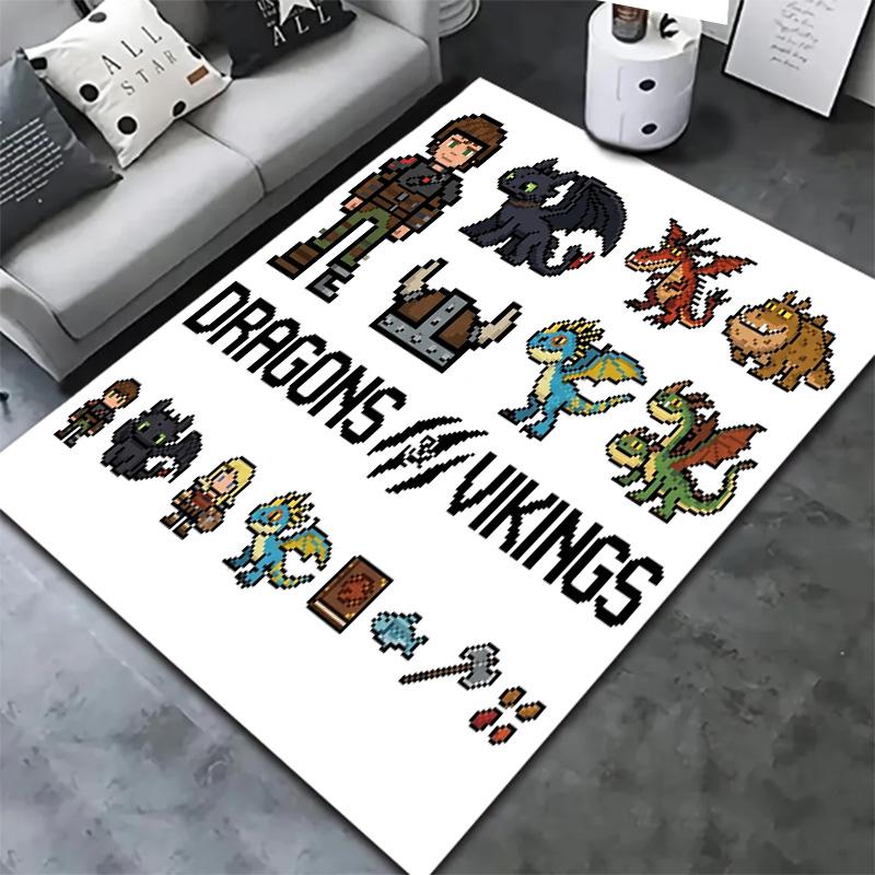 How Train Dragon Carpet Rug For Living Room Bedroom Home Sofa Decoration Kids Play Nonslip Floor Mat
