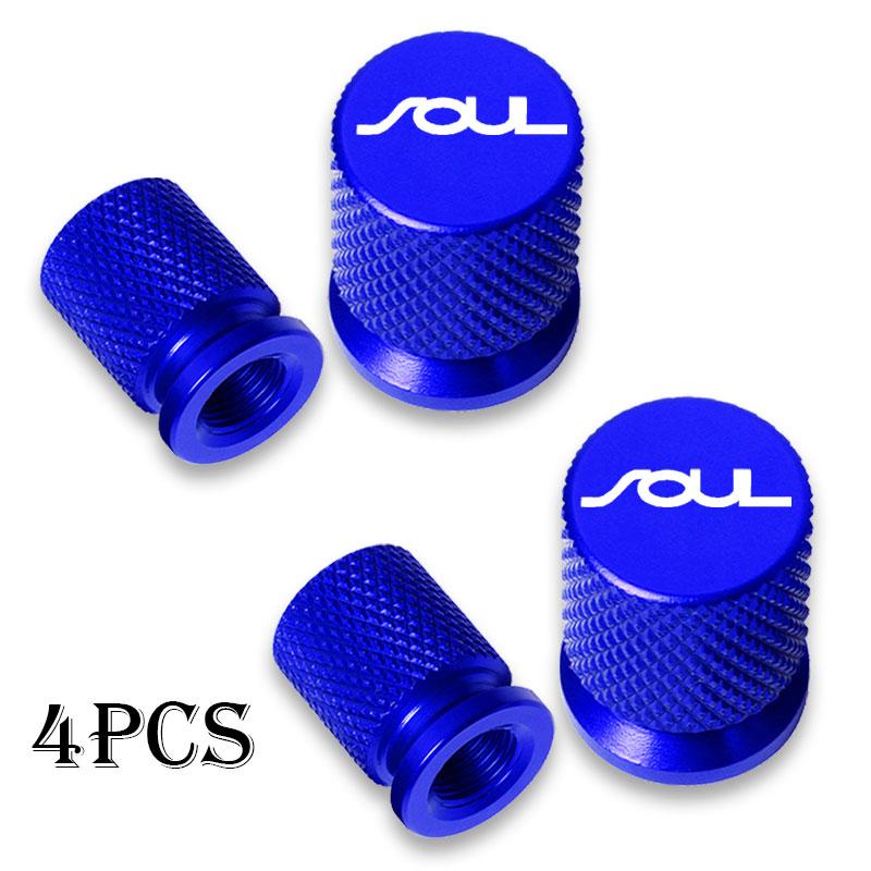 WXAH7 Car Wheel Tire Valve Caps Tyre Stem Covers Airdust Waterproof For KIA Soul Car Accessories