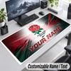 Custom Name Text Mouse Pad England Rugby Personalized Desk Pad For Work And Gaming
