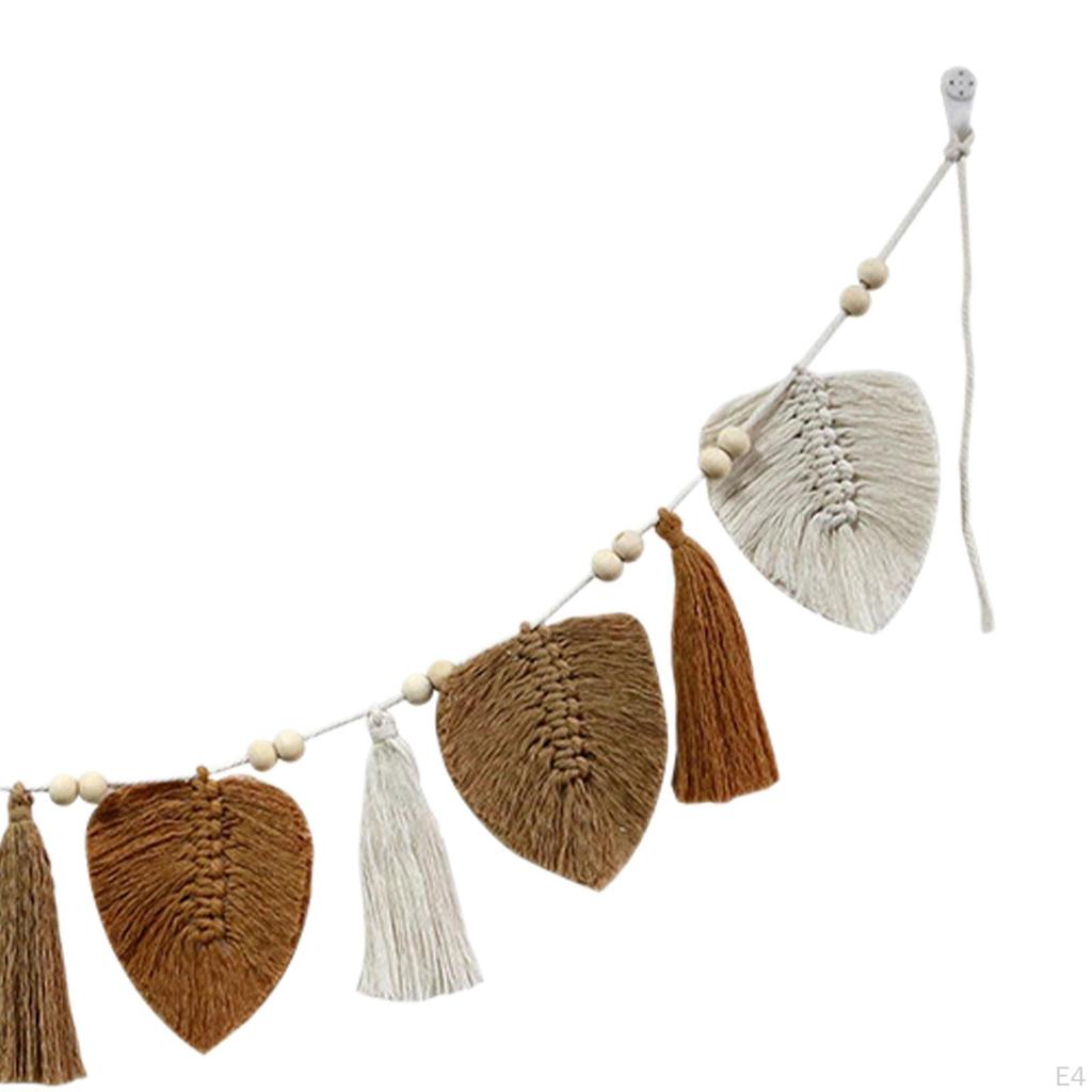 Bohemian Macrame Leaves Wall Hanging Backdrop Art Decor Chic Leaf Woven