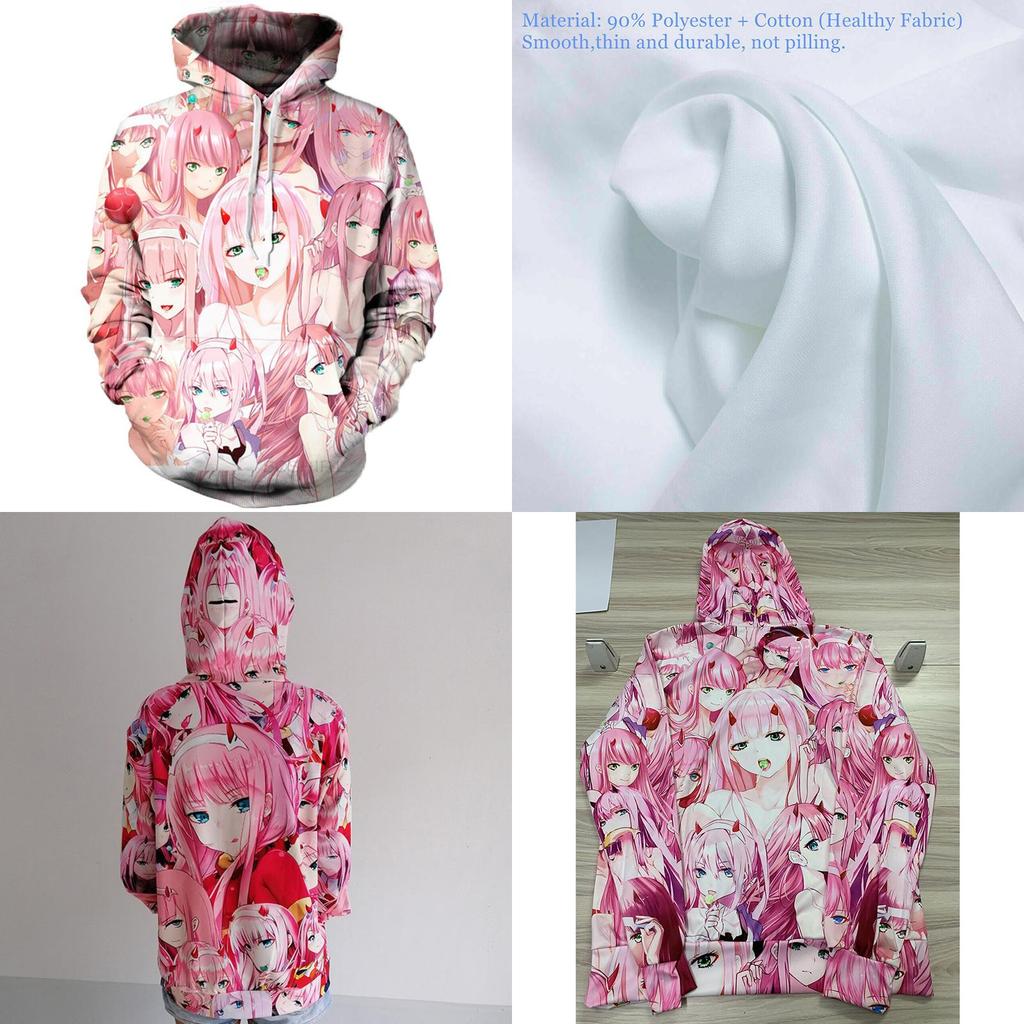 Уютное и стильное аниме худи унисекс с рисунком Zero Two из Darling In The Franxx