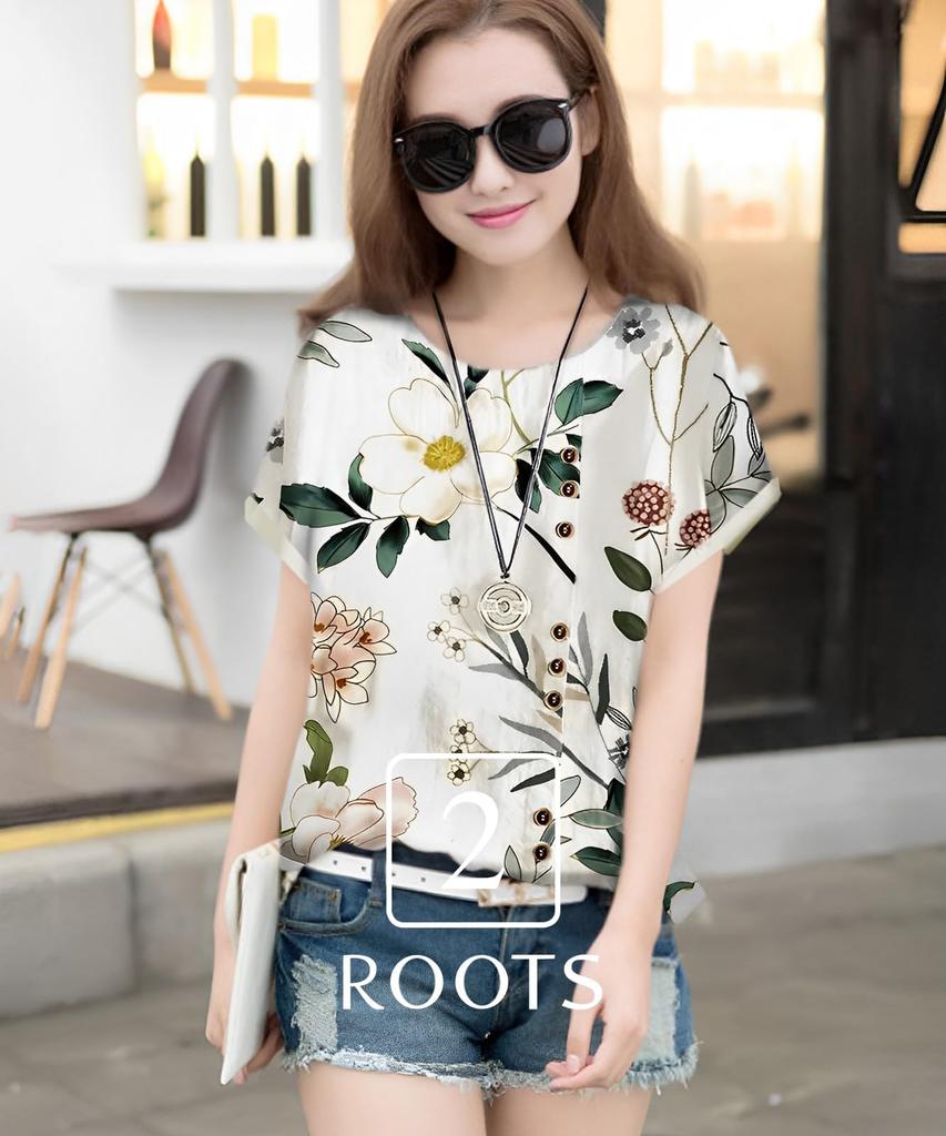 Блузка Second Roots с цветочным и листовым принтом, короткое декоративное нижнее белье, лето, стиль мори-гёрл, стильная, принцесса, для беременных, размер, принты, рукава,
