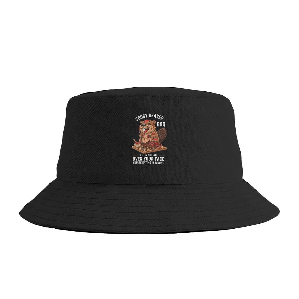Soggy Beaver BBQ If Its Not All Over Your Face Funny Bucket Hat Summer Casual FisherUnisex Hats For Unisex Personality Beach Caps