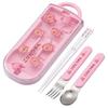 Children's Lunch Box Trio Set Chopsticks Spoon Fork Kids Cutlery Antibacterial Treatment Easy To Open Sliding Type Made In Japan Kobitozukan Mo