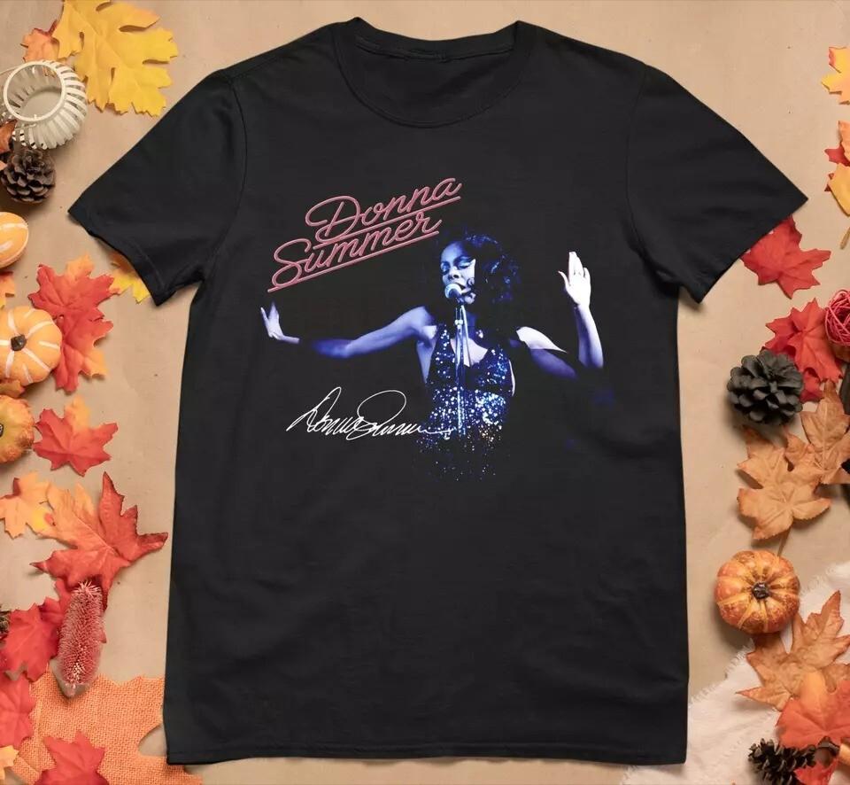 Фирменная Ретро Live DONNA SUMMER Футболка Классическая Черная Унисекс S-5XL Унисекс Футболка