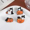 Halloween Pumpkin Cat Enamel Pins Custom Cute Ghost Mr. Brooches Lapel Badges Clothes Animal Jewelry Gift for Friends