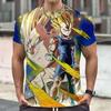 Men's Cartoon Anime Style Pattern 3D Print Round Neck Short Sleeve T-shirt Casual Summer T-shirt Suitable Daily Wear And