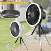 Led Light Tripod Stand Desktop Fan Portable Camping Fan USB Rechargeable Multifunctional Fan Indoor Outdoor Camping Ceiling Fan